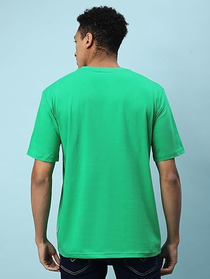 Oversize Loose Baggy Fit Round Neck Half Sleeve Graphic Printed Multicolor T-Shirt Combo (Pack of 2)