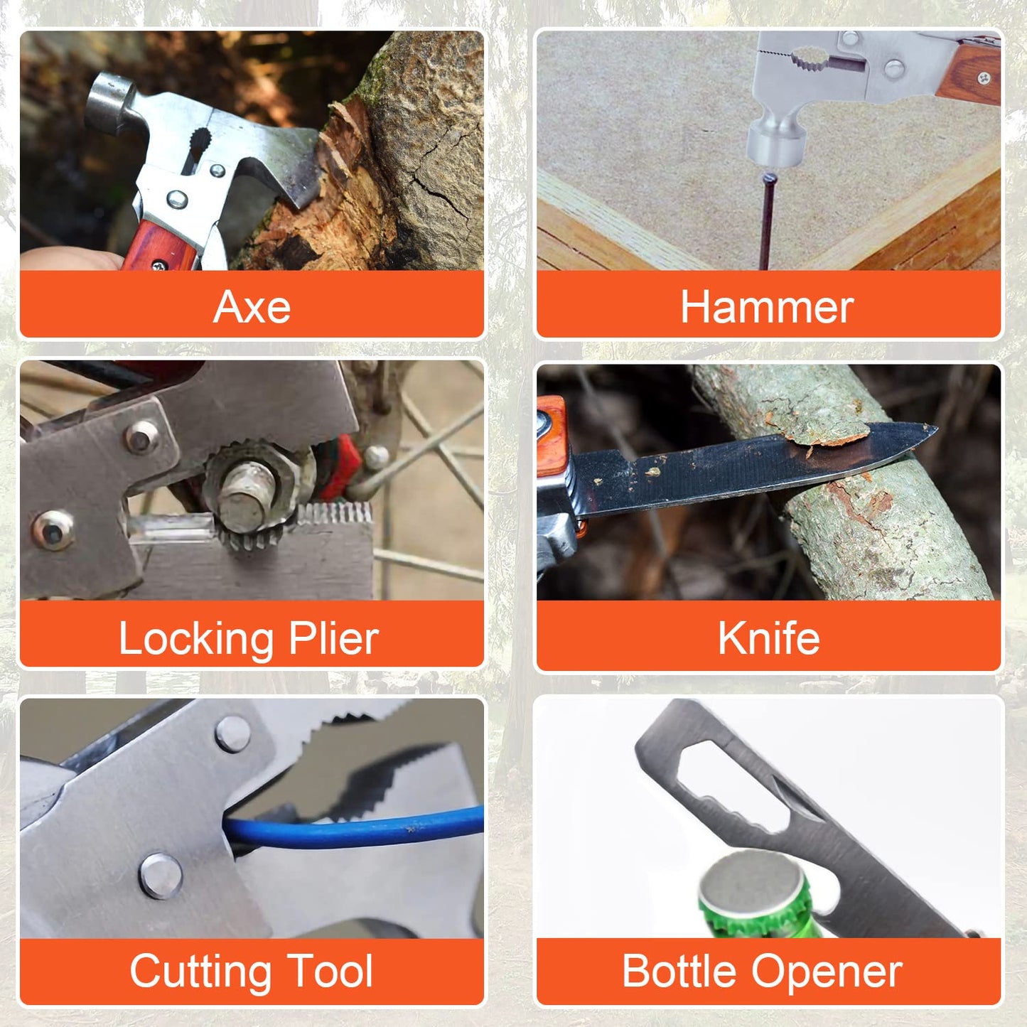 Portable 10 in 1 Multi Utility Hammer Tool Kit Knif