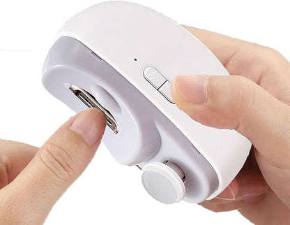 Electric Nail Clipper, Automatic Nail Trimmer, 2-in-1 Electric Nail Clippers & Polisher with LED Light
