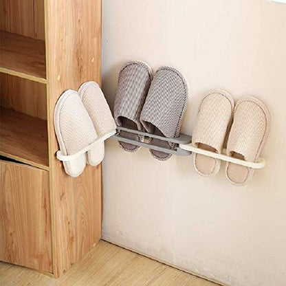 3-in-1 Wall-Mounted Slippers Shoe Storage