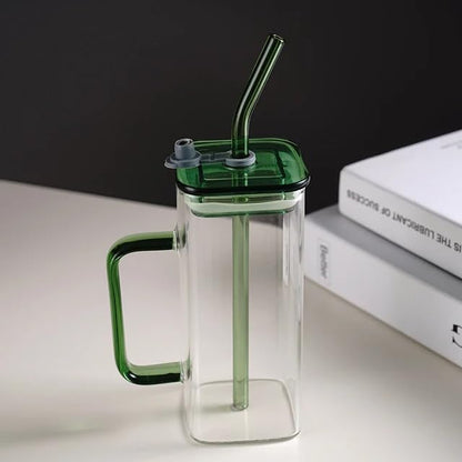 Can Glass Sipper Tumbler with Lid Straw -