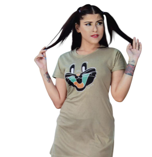 Printed Oversized Fit Half Sleeve Round Neck Poly Cotton Above The Knee T-Shirt D