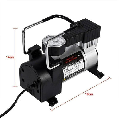Portable Car Tire Inflator - Fast and Reliable Air Pump for Car Tyres, 12V, Silver, White, Air Compressor pack of 1