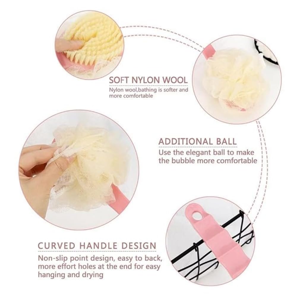 Silicone Back Scrubber Brush with Loofah