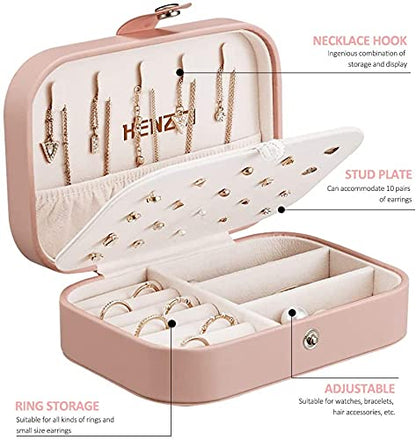 Jewelry PU Leather Storage Box Organizer Display Storage Case Woman Double Layer Jewelry Box for