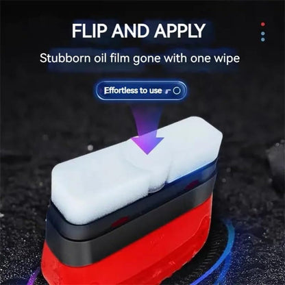 Automotive Oil Film Cleaning Brush, Glass Cleaning Board,Anti-Rain Fog Glass Oil Film Remover for