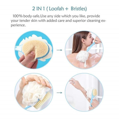 Silicone Back Scrubber Brush with Loofah