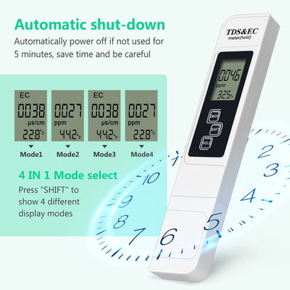 TDS EC and Temperature (3 in 1) Purity Tester