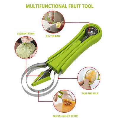 Melon Baller Scoop Set,Fruit Cutters, 4 In 1