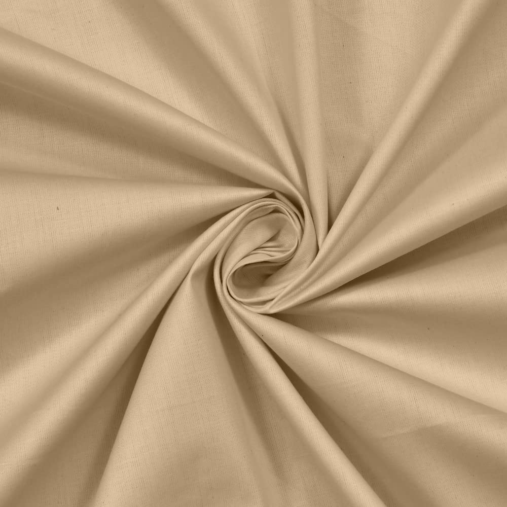 haus & kinder Elastic Fitted Bedsheets King Size with 2 Pillow Covers, 100% Cotton 300 TC, Melange Collection (California King, Glided Beig