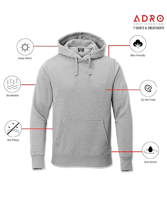Men's Cotton Hoodies | Solid Trendy Comfortable Sweatshirts for Men | Stylish Winter Wear Fashionable Sweatshirts with Hood & Pockets