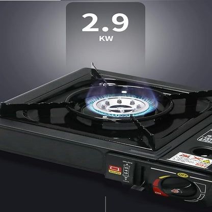Achyut Heavy-Duty Dual Fuel Portable Camp Stove | High-Output Windproof Butane & Gas Burner