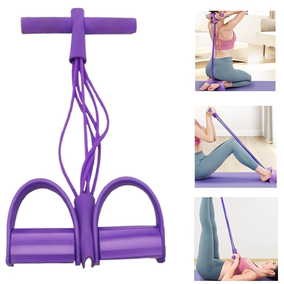 21 Fitness Resistance Bands-6 Tube Pedal Ankle Puller