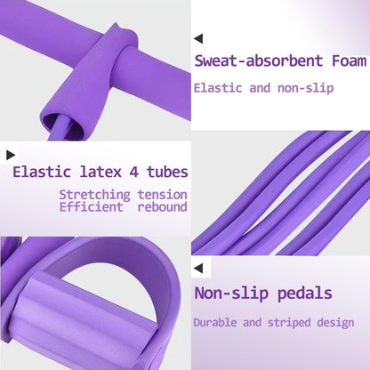 21 Fitness Resistance Bands-6 Tube Pedal Ankle Puller