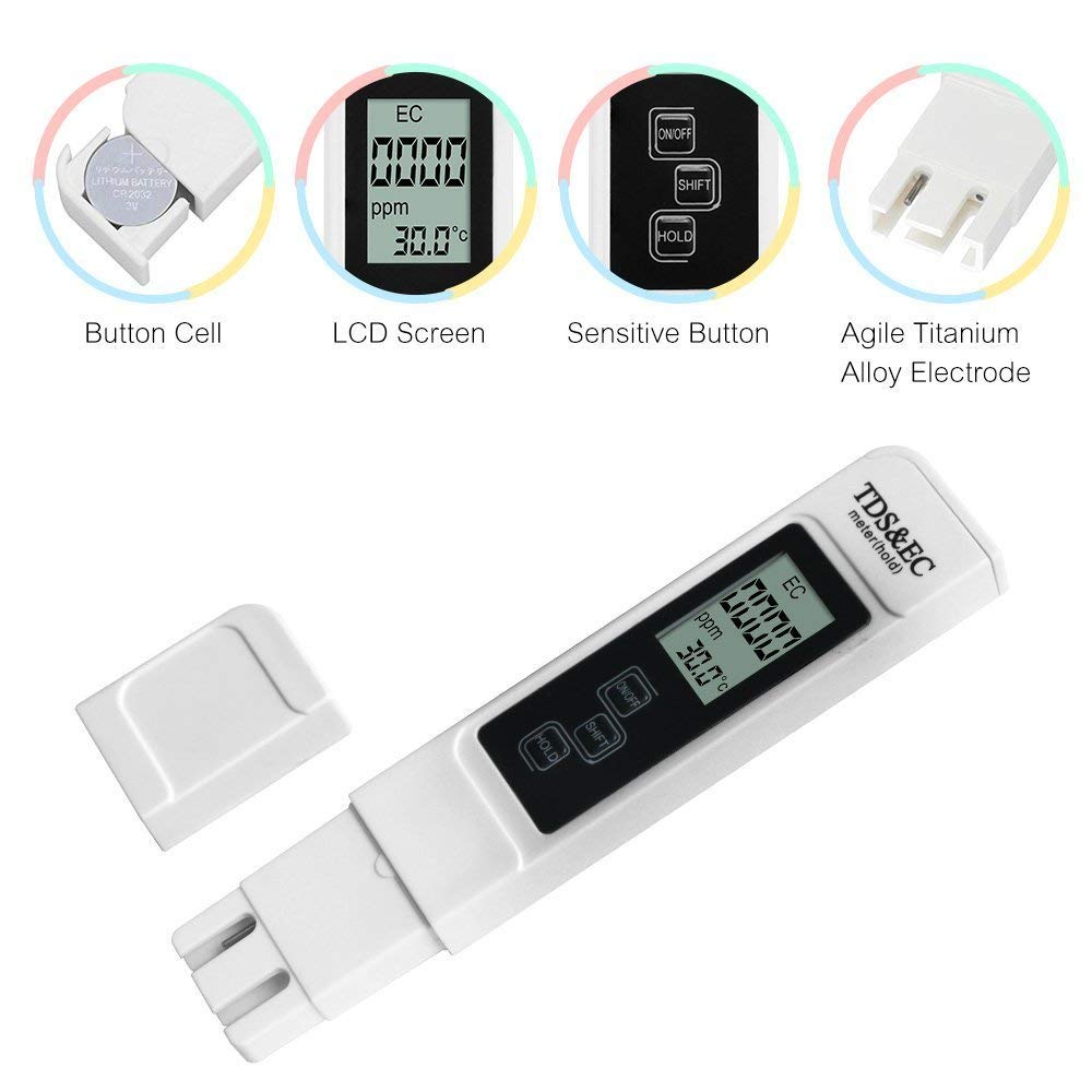 TDS EC and Temperature (3 in 1) Purity Tester