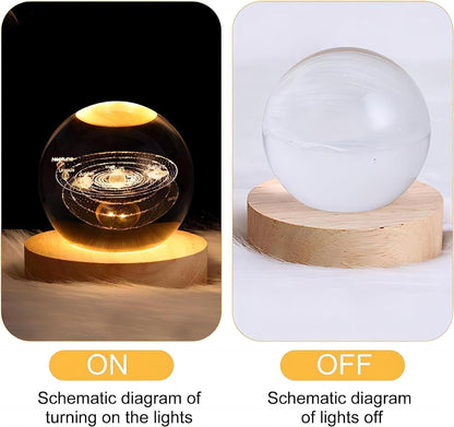 CPENSUS 3D Galaxy Crystal Ball Night Lamp,Solar System, USB Table Colorful LED (Dolphin with Moon)
