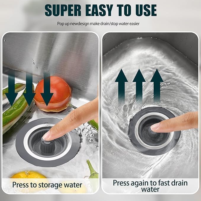 3 in 1 Kitchen Sink Drain Strainer & Stopper Kit