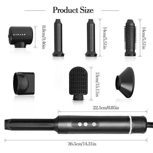 7-in-1 Hair Styling System - High-Speed 110000 RPM Air Brush, Straightener