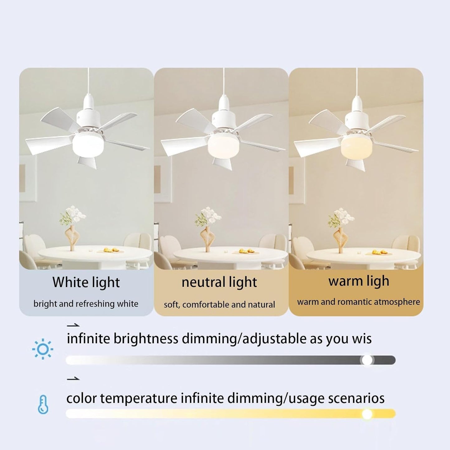 Ceiling Fan with LED Light and Remote Control
