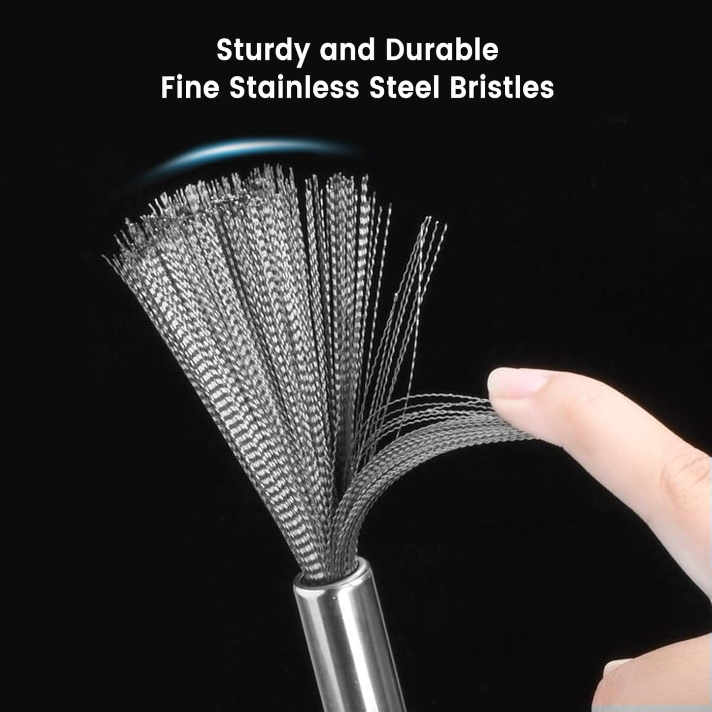 Multipurpose Stainless Steel Pots, Pans Cleaning Brush, Steel Scrubber for Kitchen Dishes Pots Pans Sink Cleaning, Non Slip Long Handle...