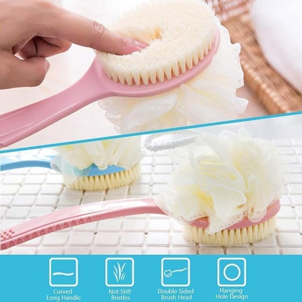 Silicone Back Scrubber Brush with Loofah