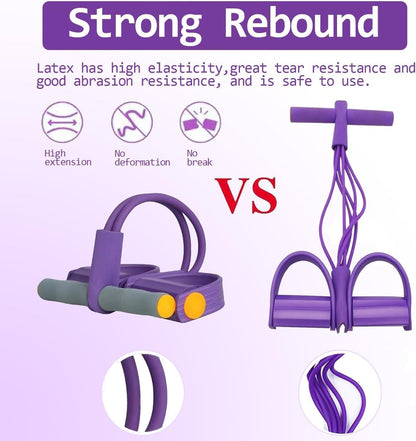 21 Fitness Resistance Bands-6 Tube Pedal Ankle Puller