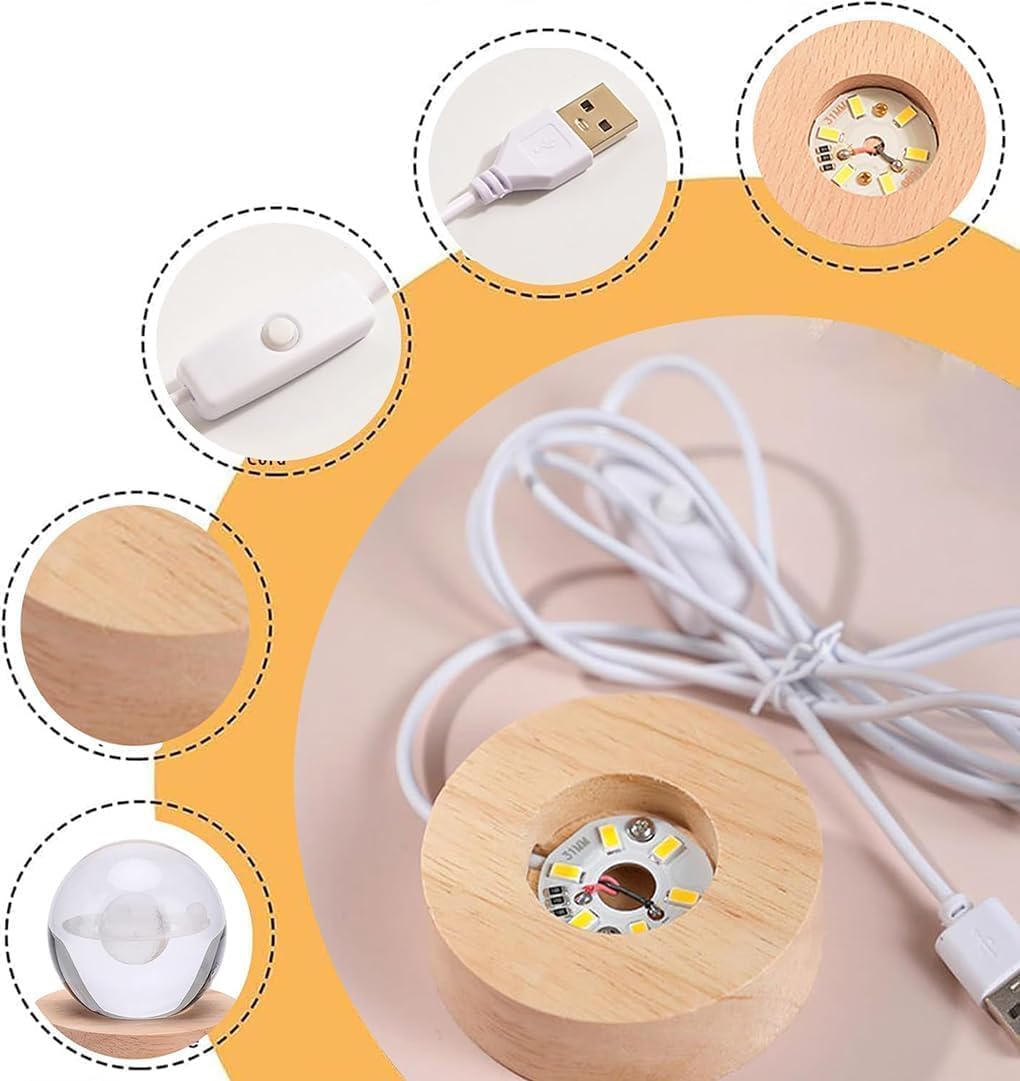 CPENSUS 3D Galaxy Crystal Ball Night Lamp,Solar System, USB Table Colorful LED (Dolphin with Moon)