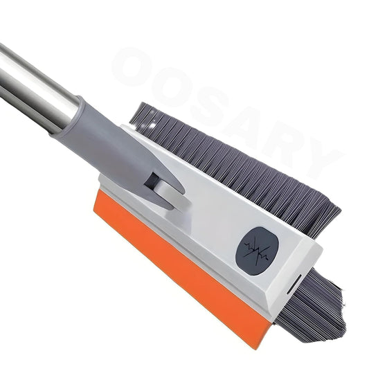 Bathroom Cleaning Brush with Wiper 3 in 1 Tiles Cleaning Brush Floor Scrub Bathroom Brush with Long Handle 180° Rotate Cleaning