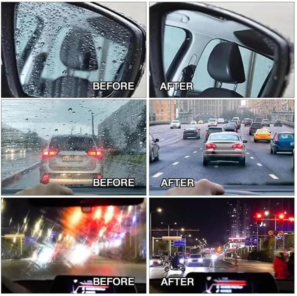 Automotive Oil Film Cleaning Brush, Glass Cleaning Board,Anti-Rain Fog Glass Oil Film Remover for