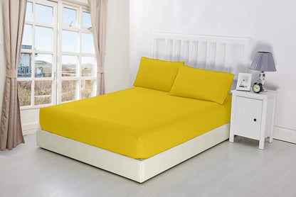 Premium Quality 600-Thread-Count 100% Egyptian Cotton 1 Piece Fitted Sheet with 12" Deep Pocket Cal King Size Damask Solid, Gold