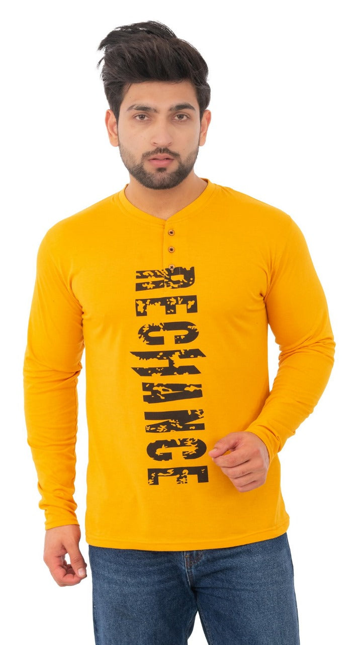 FULL SLAVE PRINTED Henley T SHIRTS