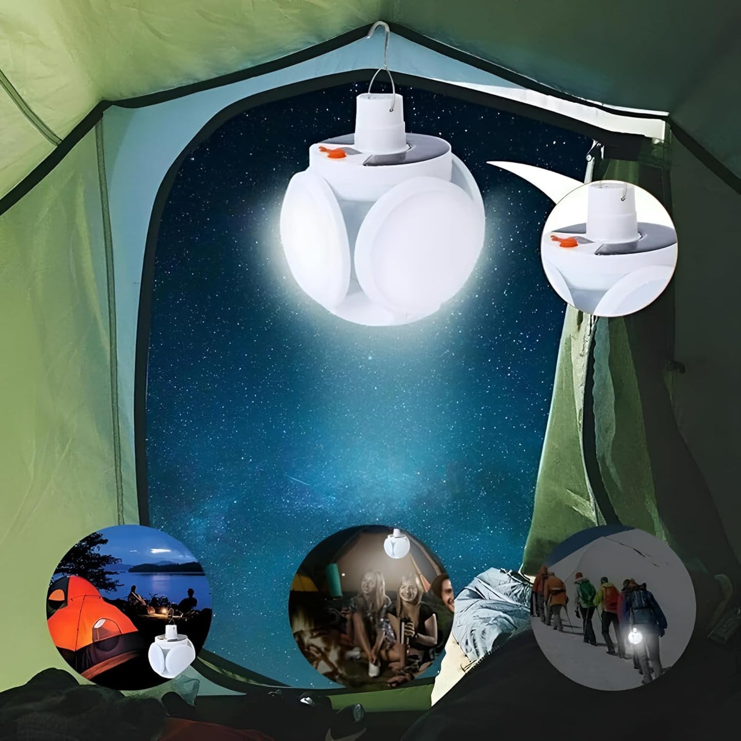 Solar LED White Light Bulb, Multi-Functional