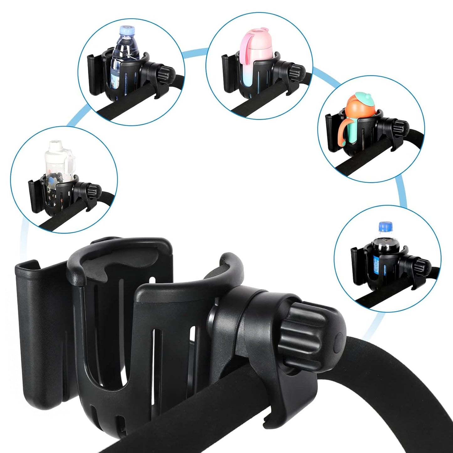 Universal 2-in-1 Cup Holder with Phone Holder