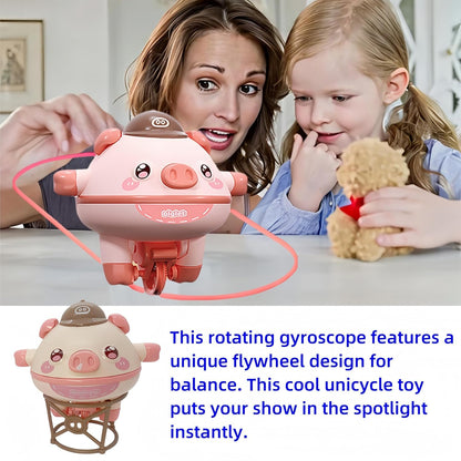 Battery Operated Cute Tightrope Walking Balance Pig Roly-Poly Tumbler