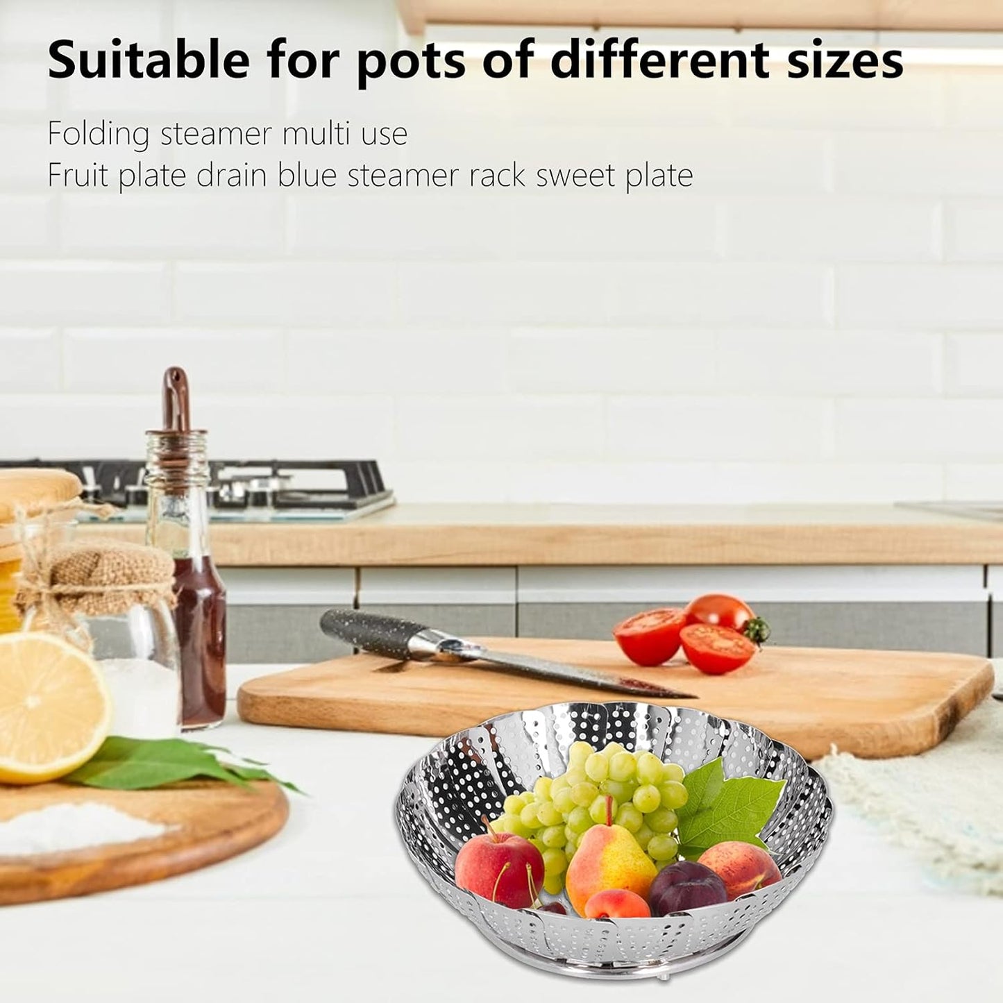 Easy to Use Retractable 410 Stainless Steel Steam Holder Food Grade for Kitchen for Home