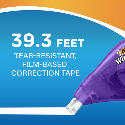 Out Brand EZ Correct Correction Tape, White, 10-Count, Translucent Dispenser Shows How Much Tape is Remaining