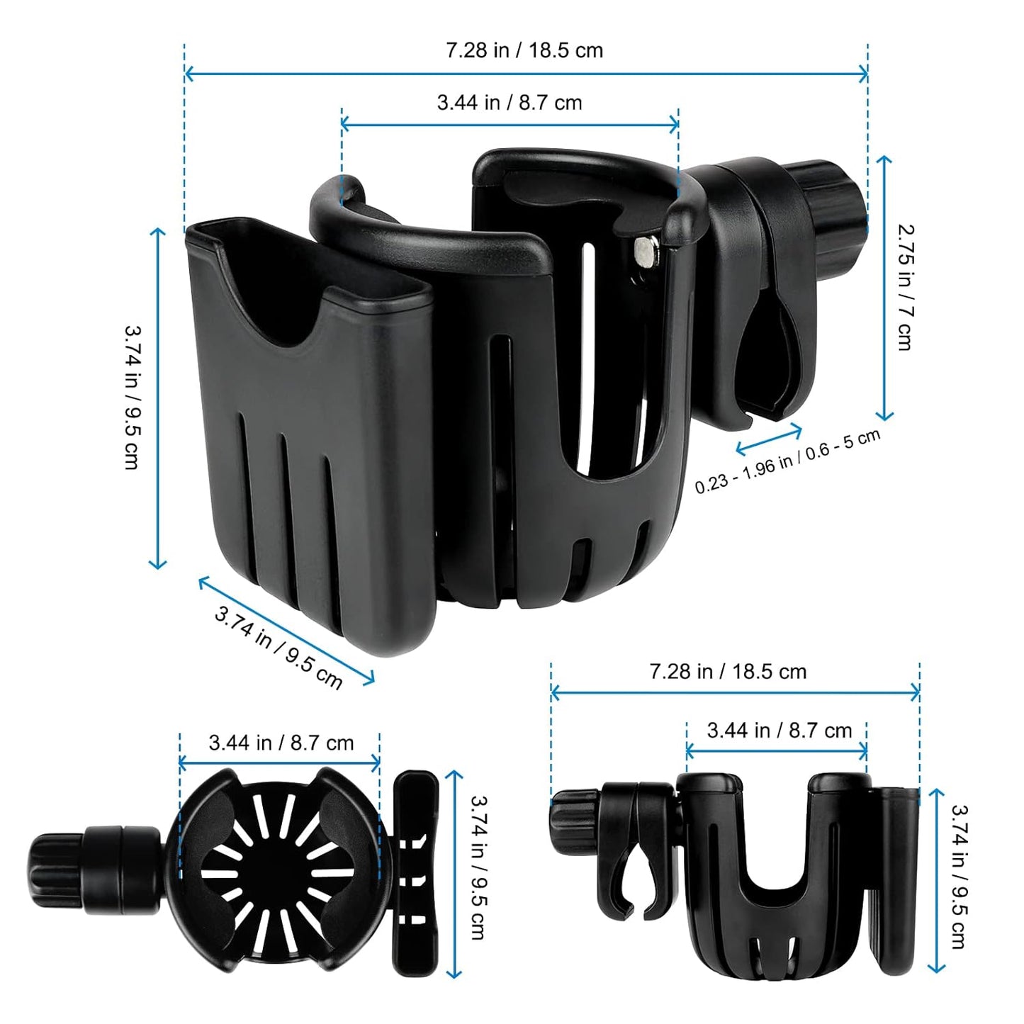 Universal 2-in-1 Cup Holder with Phone Holder