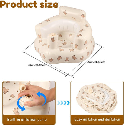 Infant Safety Support, Blow Up Baby Floor Seat with Built in Air Pump