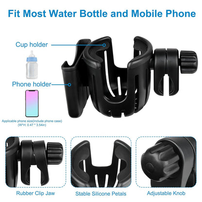 Universal 2-in-1 Cup Holder with Phone Holder