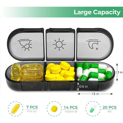 Weekly Pill Organizer 3 Times a Day, Pill Box
