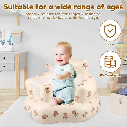 Infant Safety Support, Blow Up Baby Floor Seat with Built in Air Pump