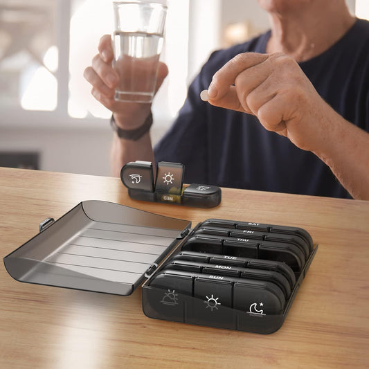 Weekly Pill Organizer 3 Times a Day, Pill Box
