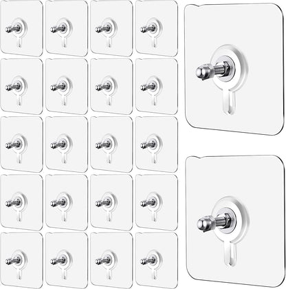 Hanging Nails, Punch-Free Wall-Mounted Screw Hook Non-Trace No Drilling Transparent
