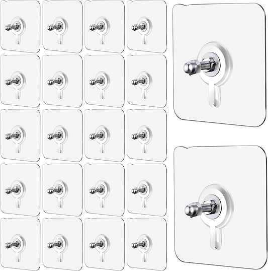 Hanging Nails, Punch-Free Wall-Mounted Screw Hook Non-Trace No Drilling Transparent
