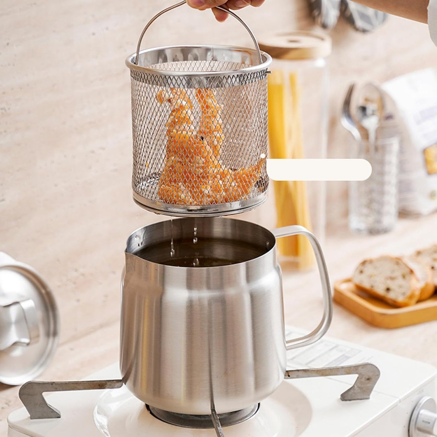 304 Stainless Steel Deep Fryer Pot with Basket