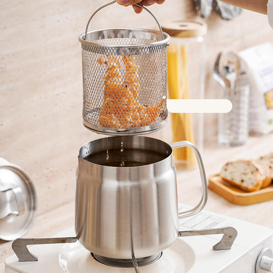 304 Stainless Steel Deep Fryer Pot with Basket