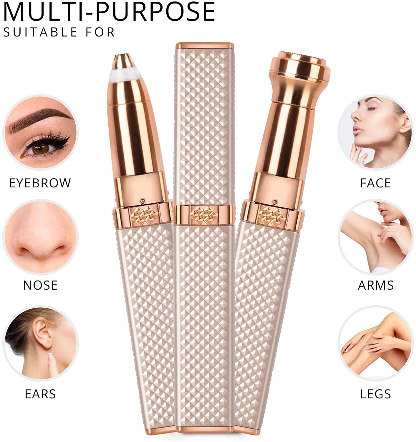Epilator Primer For - Face, Chin, Cheek, Eyebrow, Upper Lip Hair Remover, Usb Rechargeable Trimer (2 In 1 Eyebrow