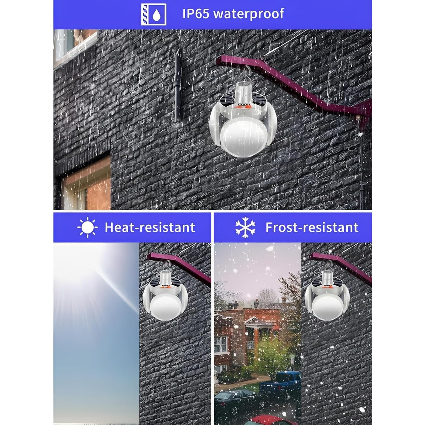 Solar LED White Light Bulb, Multi-Functional