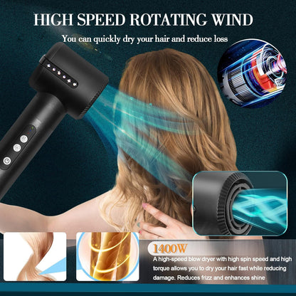 7-in-1 Hair Styling System - High-Speed 110000 RPM Air Brush, Straightener