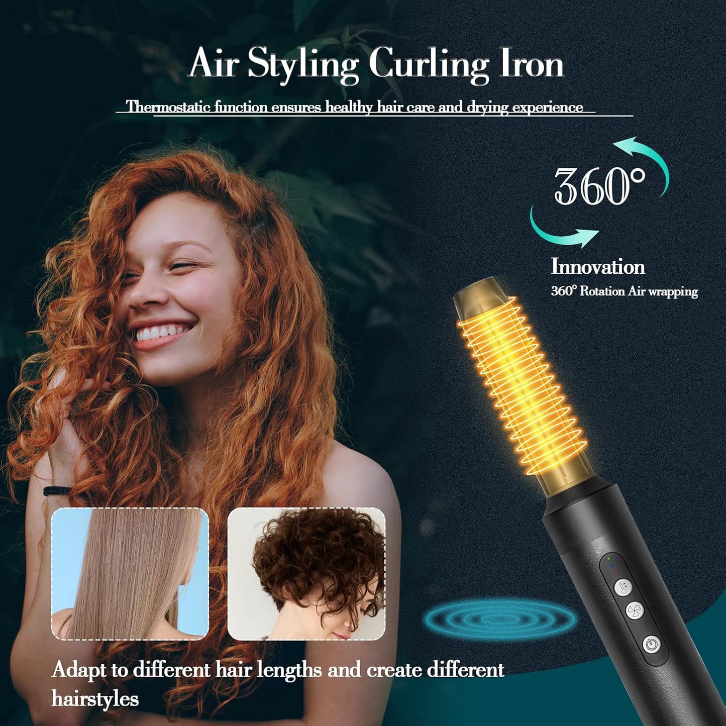 7-in-1 Hair Styling System - High-Speed 110000 RPM Air Brush, Straightener